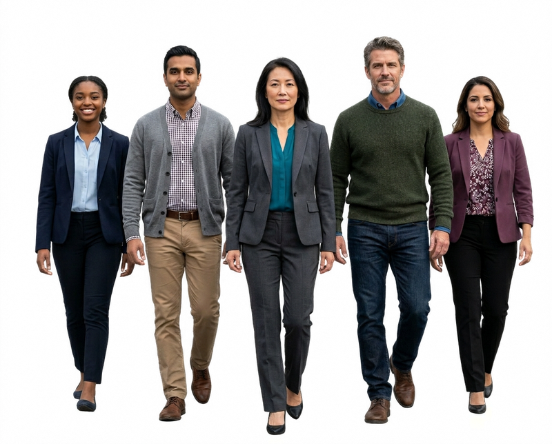 Diverse professionals of all ages united in their job search