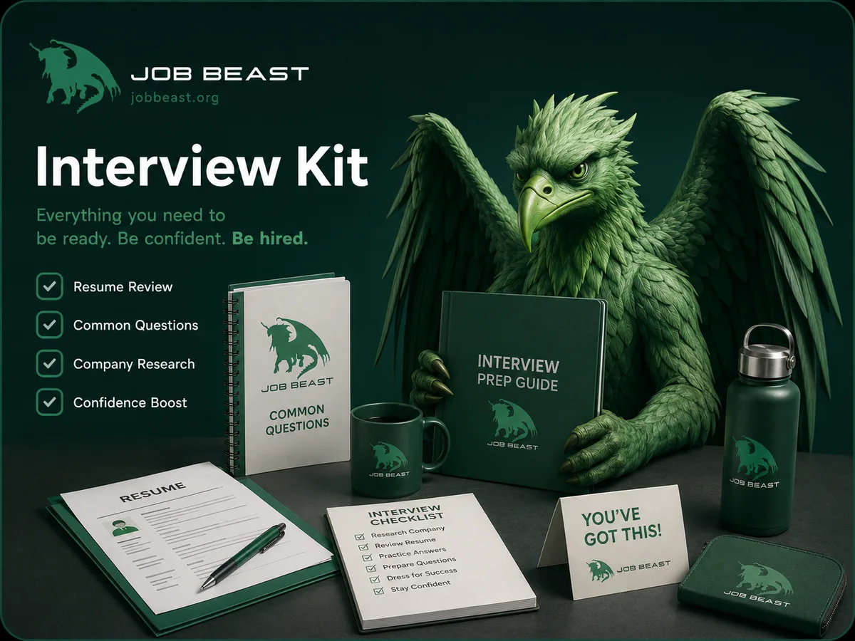 Job Beast Interview Kit — everything you need to prepare, be confident, and get hired